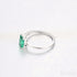 Rectangular Cut Sterling Silver Emerald Ring Athena